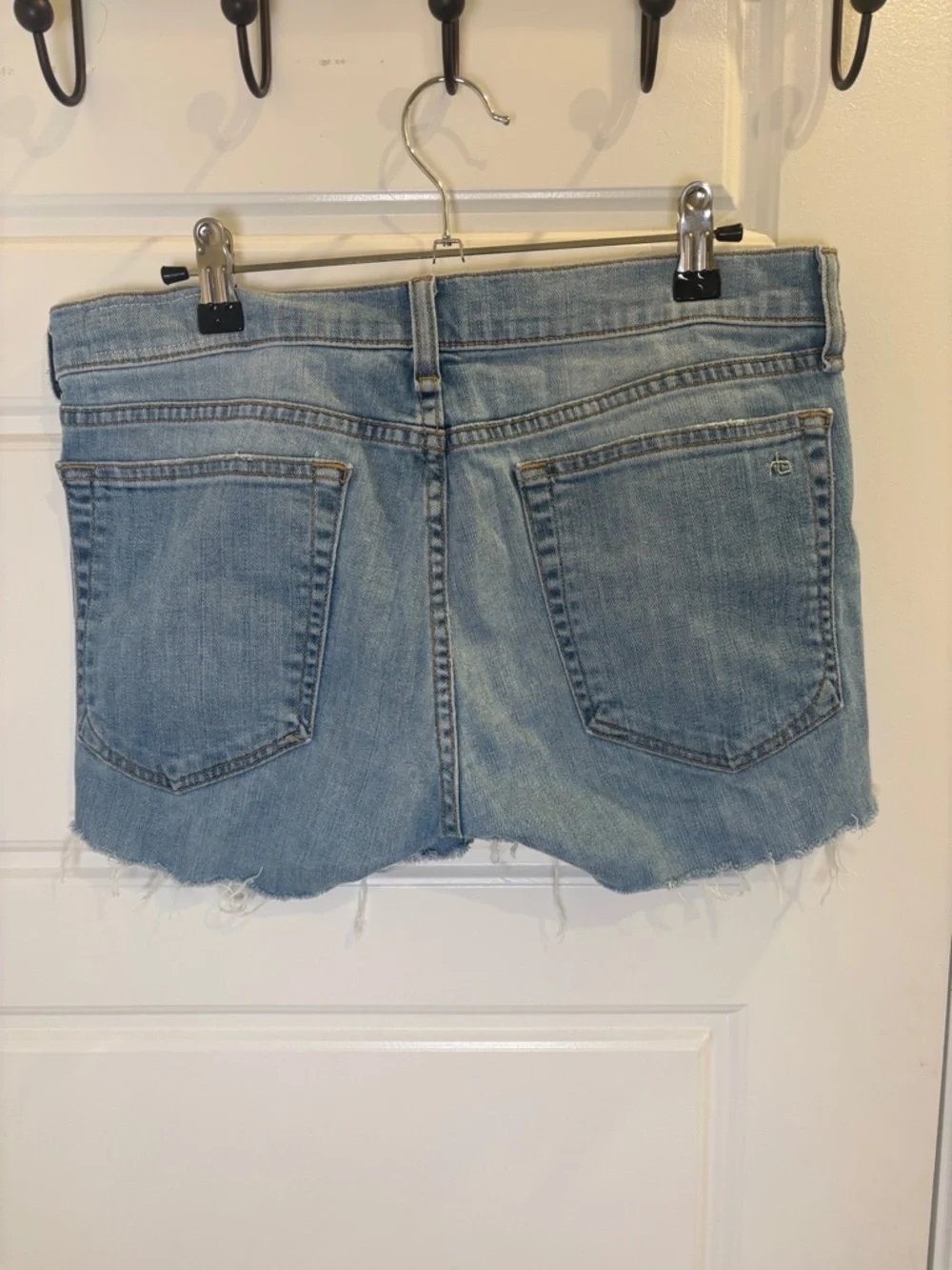 Rag & Bone Dre Denim Cutoff Shorts Size 28 Distressed Light Wash Raw Hem
